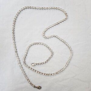 Women's Single Row Rhinestone Belt Chain